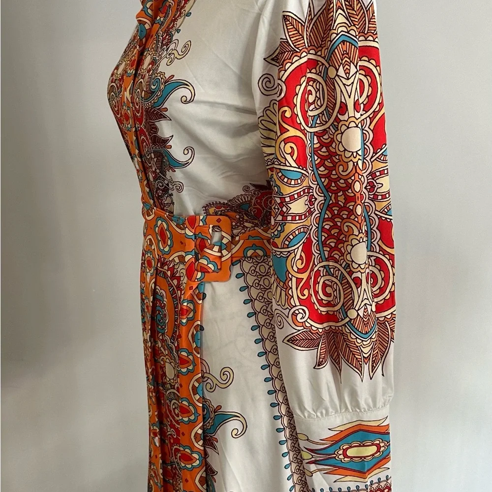 Bohemian Print NWOT Long Sleeve Dress Small - Picture 6 of 7